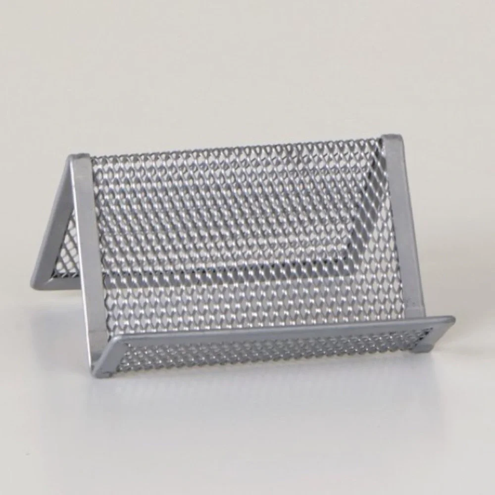 Silver Steel Mesh Business Card Holder